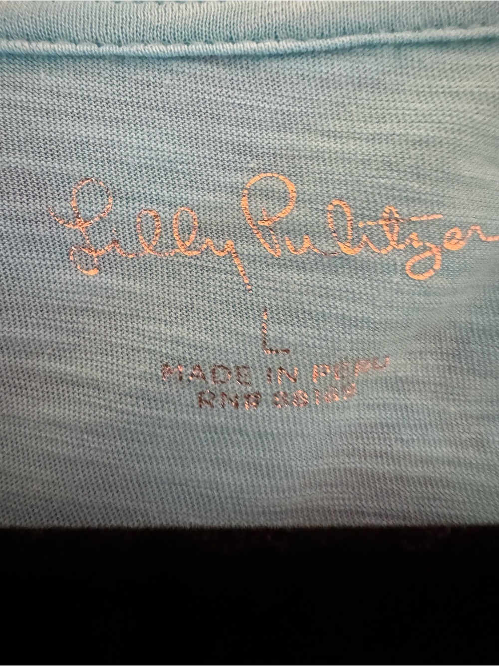 LILLY PULITZER Etta V-Neck Top, Turquoise, Teal, Size Large, EUC - Picture 4 of 6